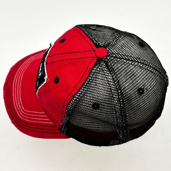 Luke Bryan Baseball Hat Mens OS Red Denim Distressed Black Meshback Adjustable - Picture 5 of 8